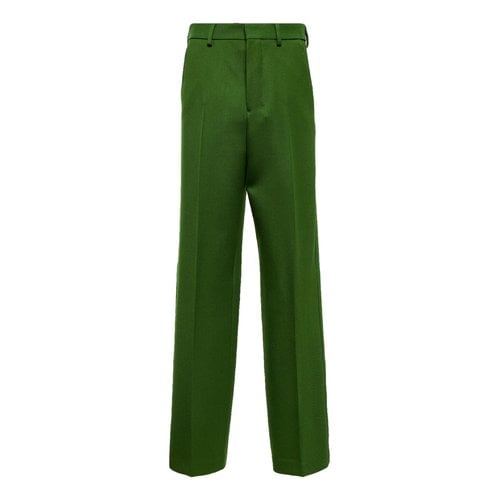 Pre-owned Ami Alexandre Mattiussi Wool Straight Pants In Green