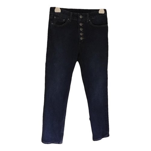 Pre-owned Dondup Straight Jeans In Navy