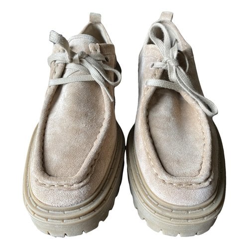 Pre-owned Massimo Dutti Flats In Beige