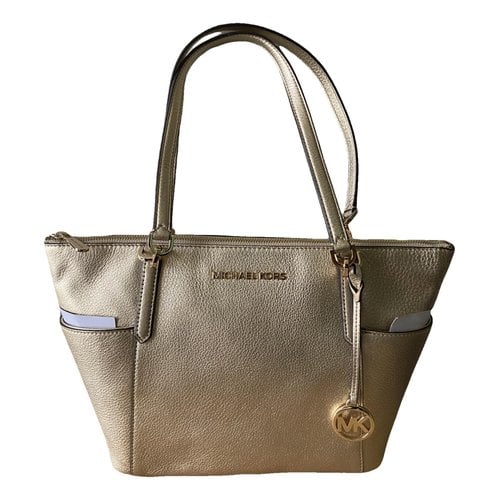 Pre-owned Michael Kors Leather Tote In Gold