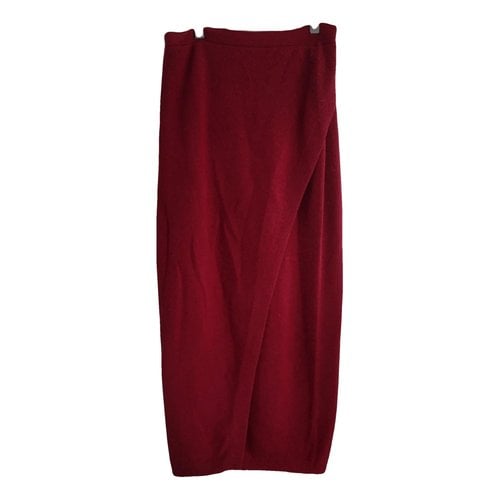 Pre-owned Not Shy Cashmere Mid-length Skirt In Burgundy