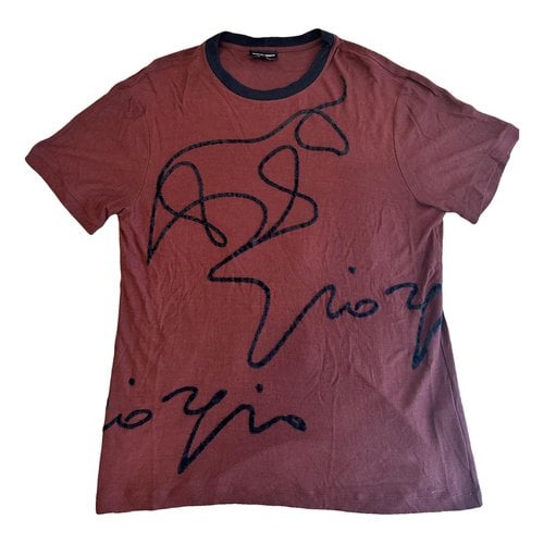 Pre-owned Giorgio Armani T-shirt In Burgundy