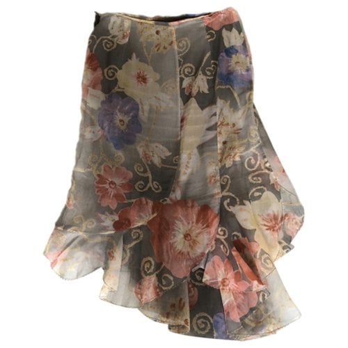 Pre-owned Ermanno Scervino Silk Mini Skirt In Khaki