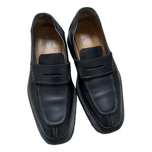Pre-owned Anny Nord Leather Flats In Black