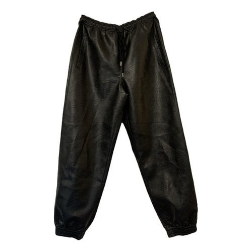 Pre-owned Stella Mccartney Vegan Leather Trousers In Black