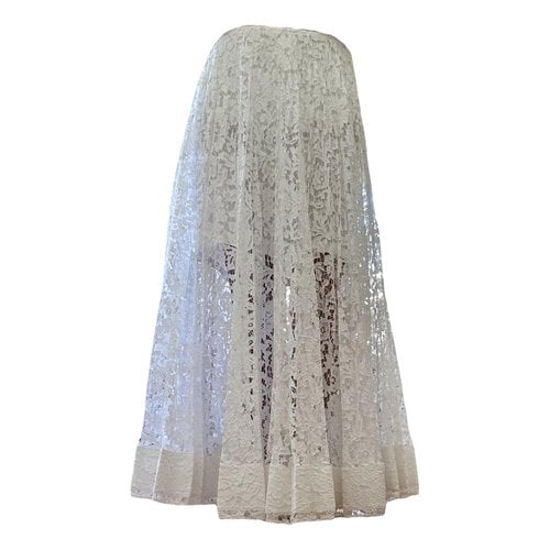 Pre-owned Valentino Maxi Skirt In White