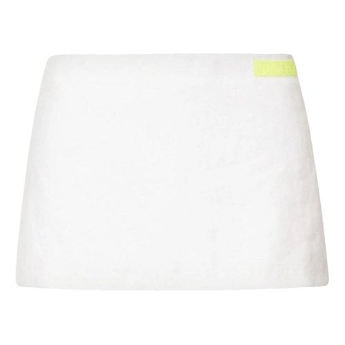 Pre-owned Erl Linen Mini Skirt In White