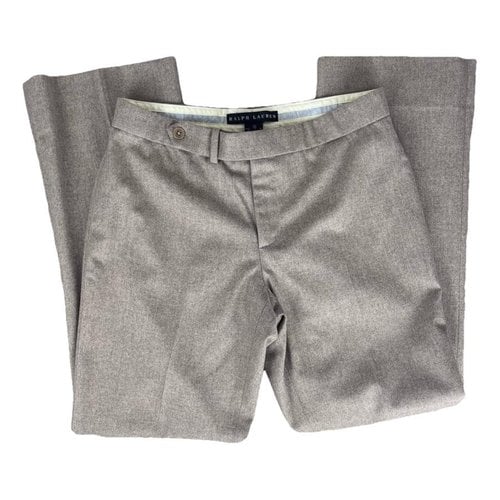 Pre-owned Ralph Lauren Wool Straight Pants In Beige