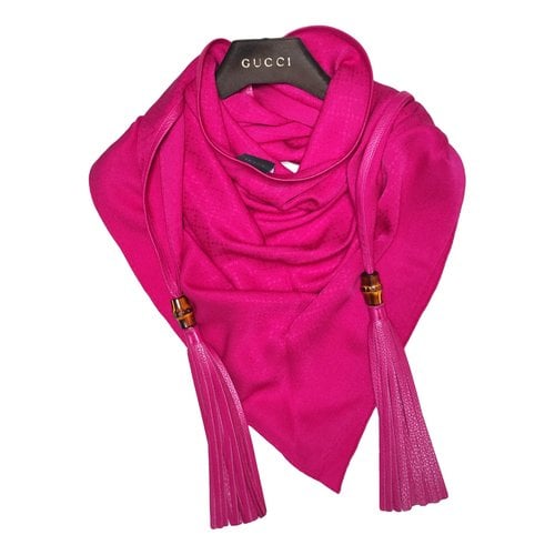 Pre-owned Gucci Silk Neckerchief In Pink