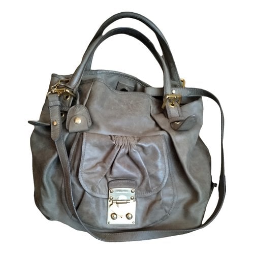Pre-owned Miu Miu Leather Crossbody Bag In Beige