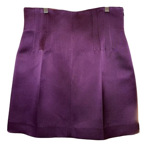 Pre-owned Prada Silk Mini Skirt In Purple