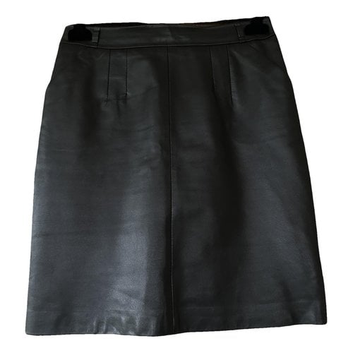 Pre-owned Oakwood Leather Mid-length Skirt In Black