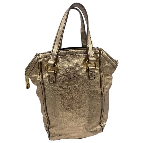 Pre-owned Saint Laurent Downtown Leather Handbag In Gold