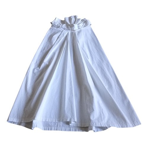 Pre-owned Dries Van Noten Maxi Skirt In White