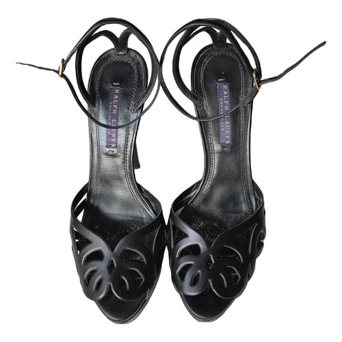 Pre-owned Ralph Lauren Purple Label Leather Sandals In Black