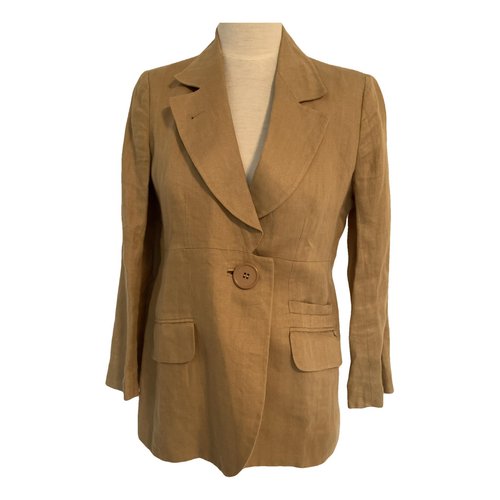 Pre-owned Sonia Rykiel Linen Short Vest In Brown