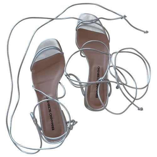 Pre-owned Ermanno Scervino Leather Sandal In Silver