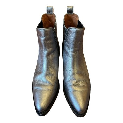 Pre-owned Coach Leather Ankle Boots In Metallic