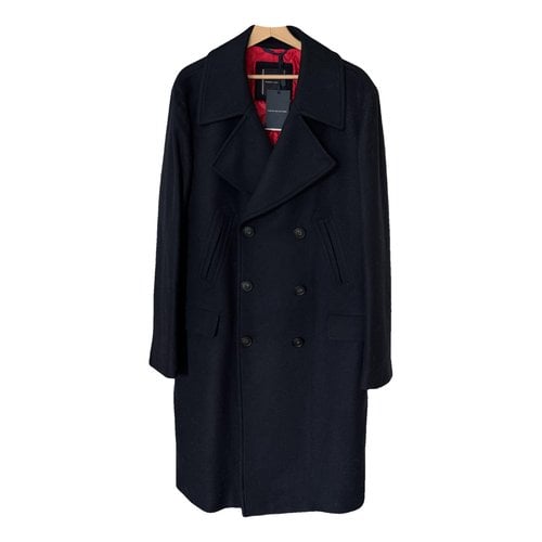 Pre-owned Tommy Hilfiger Wool Coat In Blue