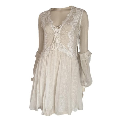 Pre-owned Ermanno Scervino Lace Mid-length Dress In White