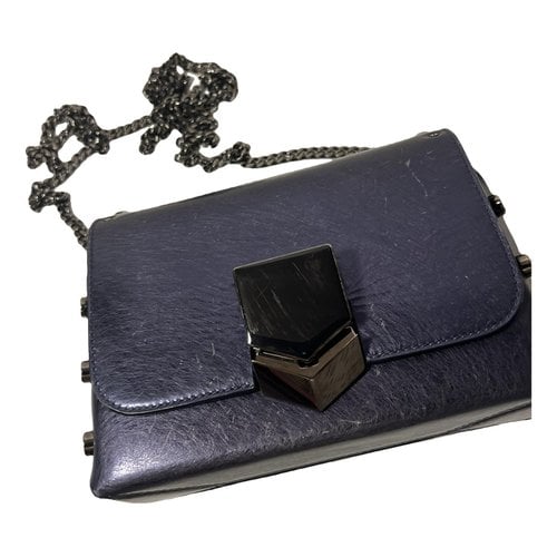 Pre-owned Jimmy Choo Patent Leather Clutch Bag In Blue