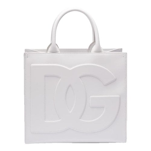Pre-owned Dolce & Gabbana Leather Tote In White