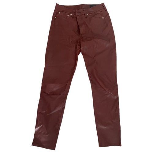 Pre-owned Rag & Bone Leather Trousers In Brown