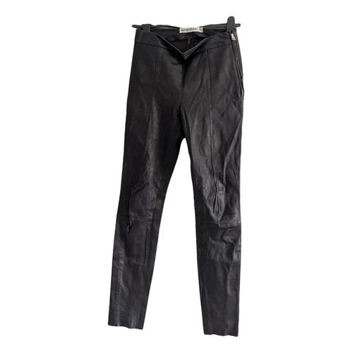 Pre-owned Acne Studios Leather Slim Pants In Black