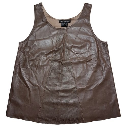 Pre-owned Ines Et Marechal Leather Vest In Brown