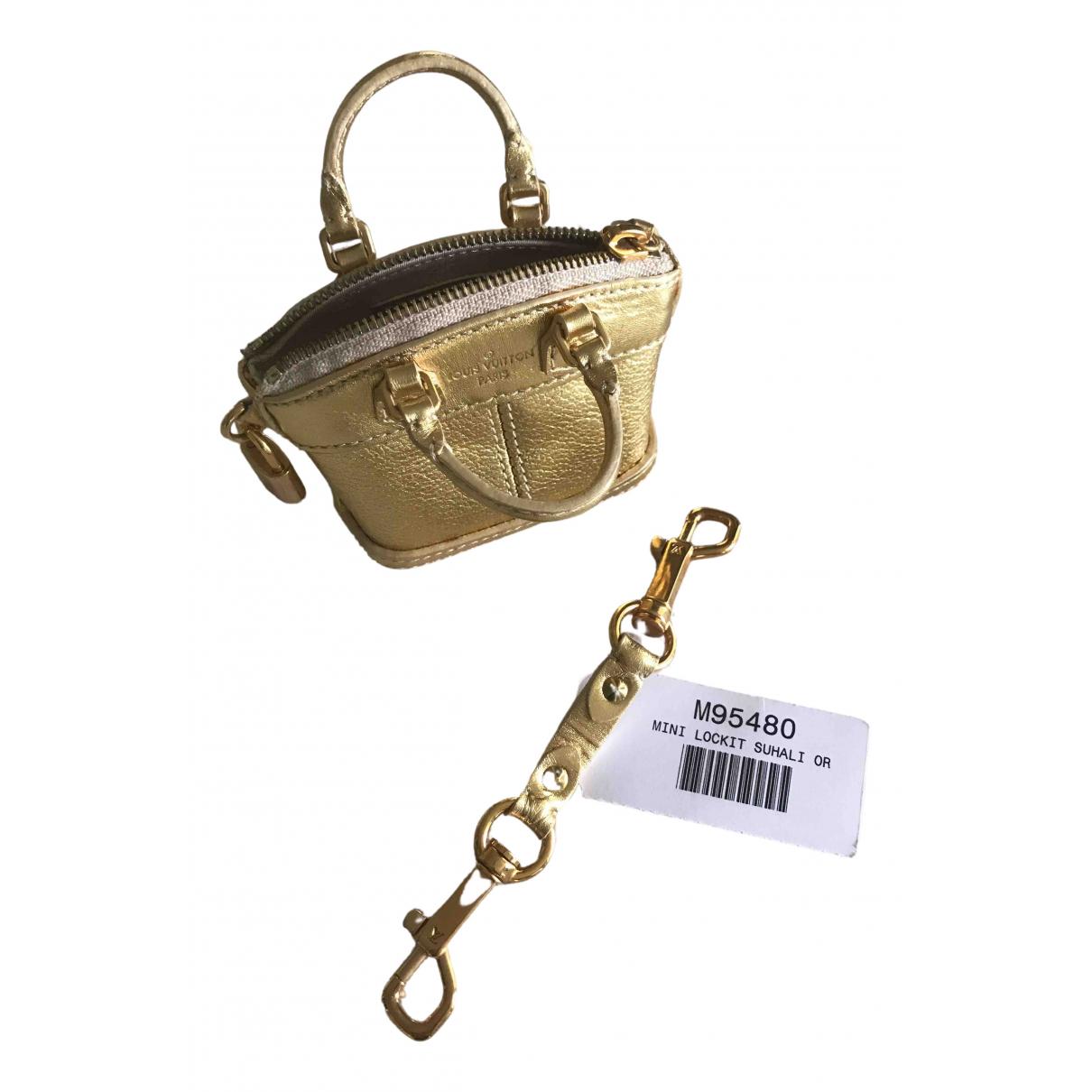 Louis Vuitton Silver Metallic Lockit Mini Handbag Keychain Bag