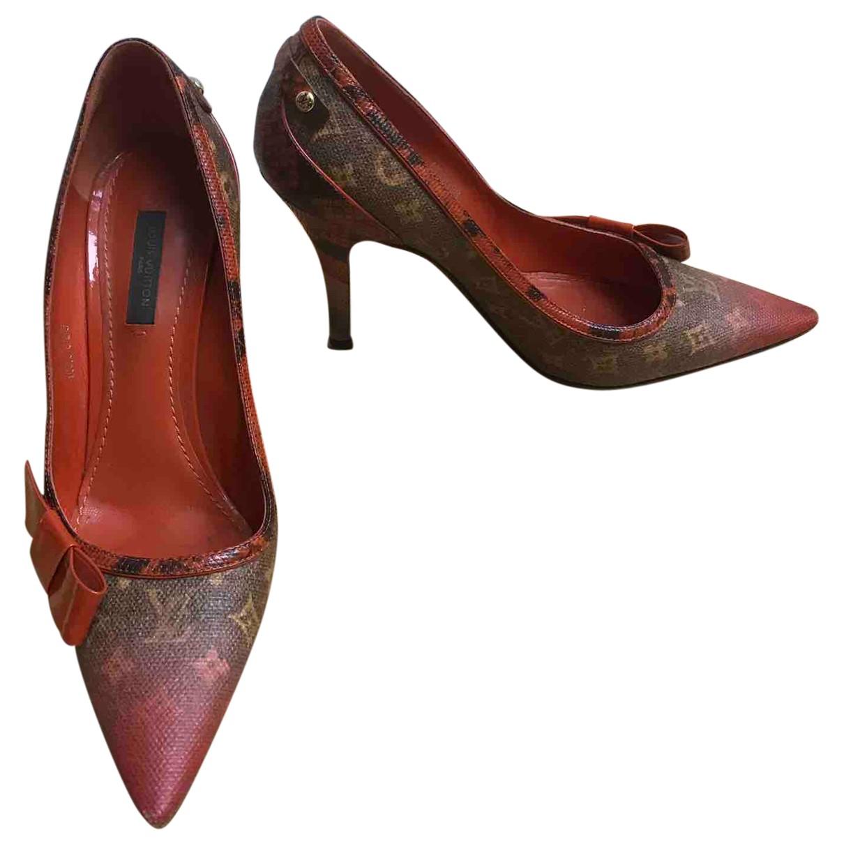 Chérie leather heels Louis Vuitton Brown size 37 EU in Leather - 36347566