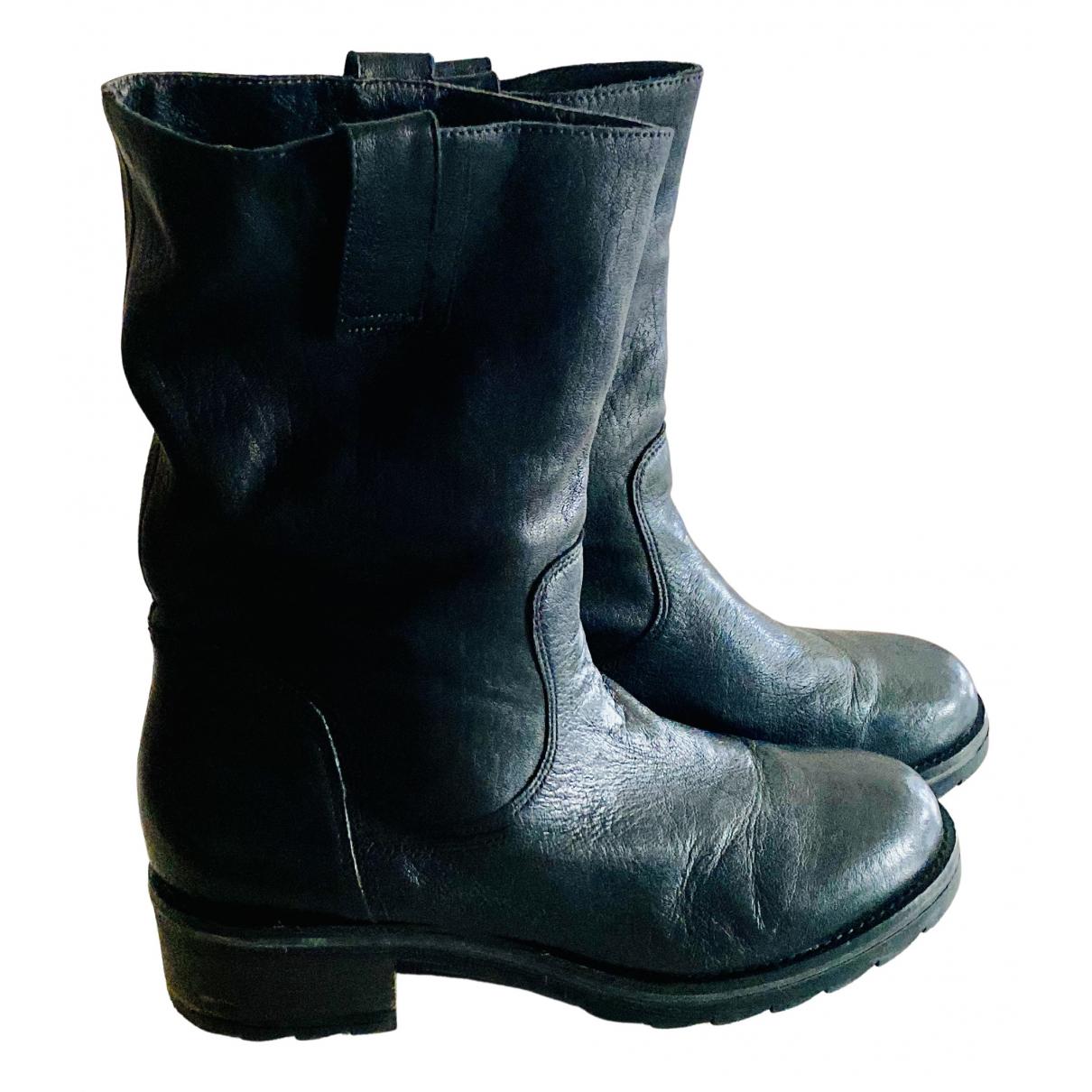 Leather biker boots Parosh Black size 40 IT in Leather - 14032371