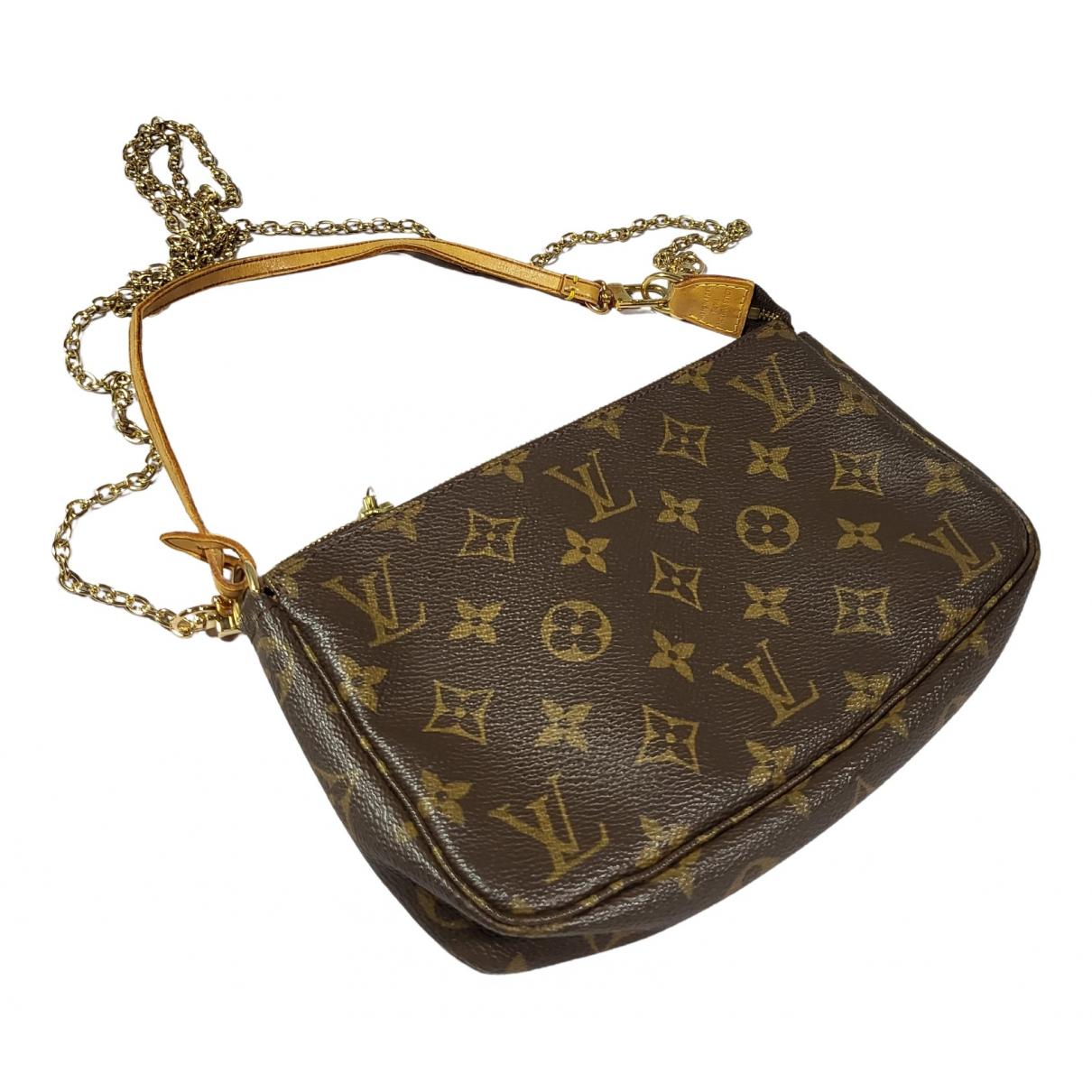 Pochette accessoire cloth handbag Louis Vuitton Brown in Fabric - 32551879