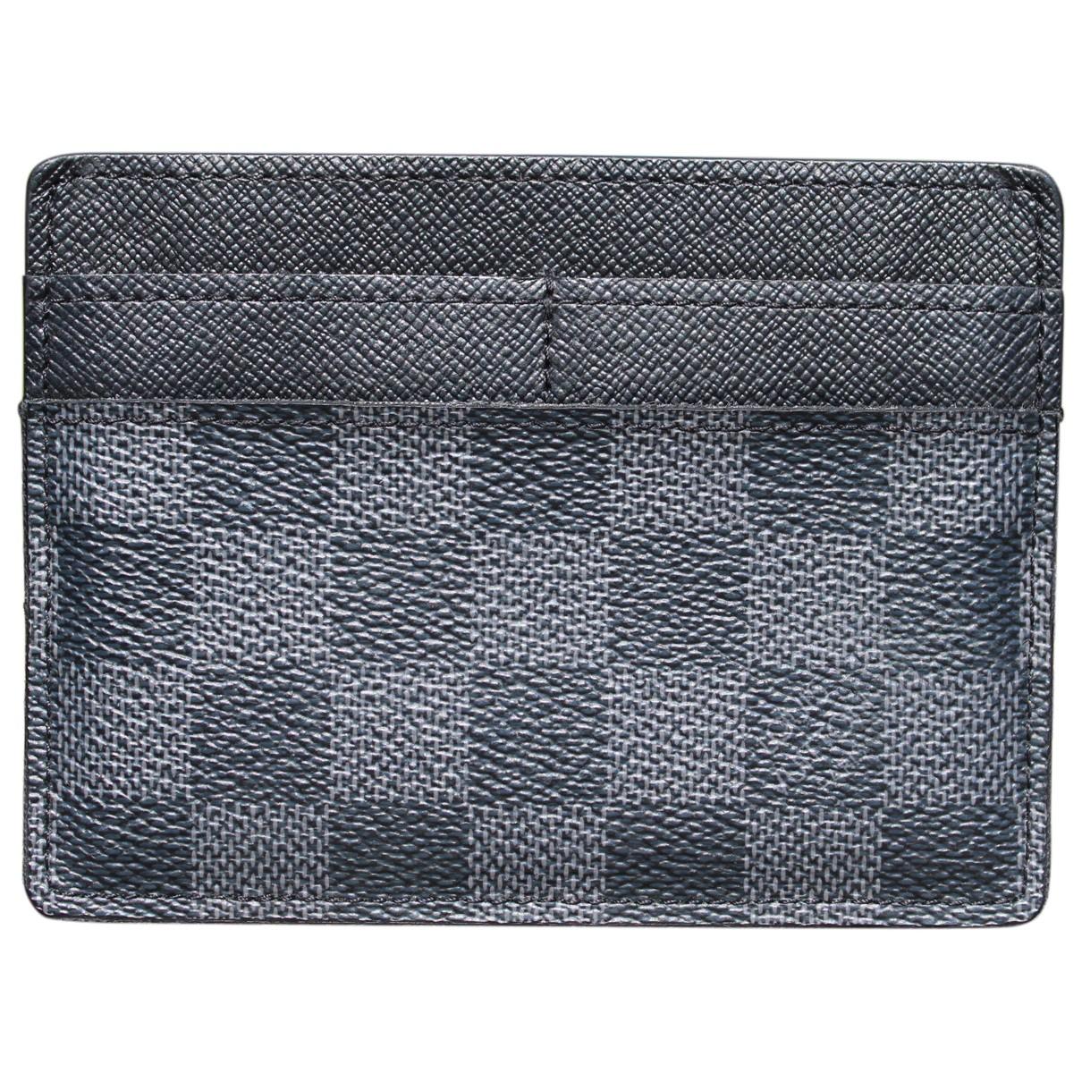 coin card holder leather small bag Louis Vuitton Grey in Leather - 35136847