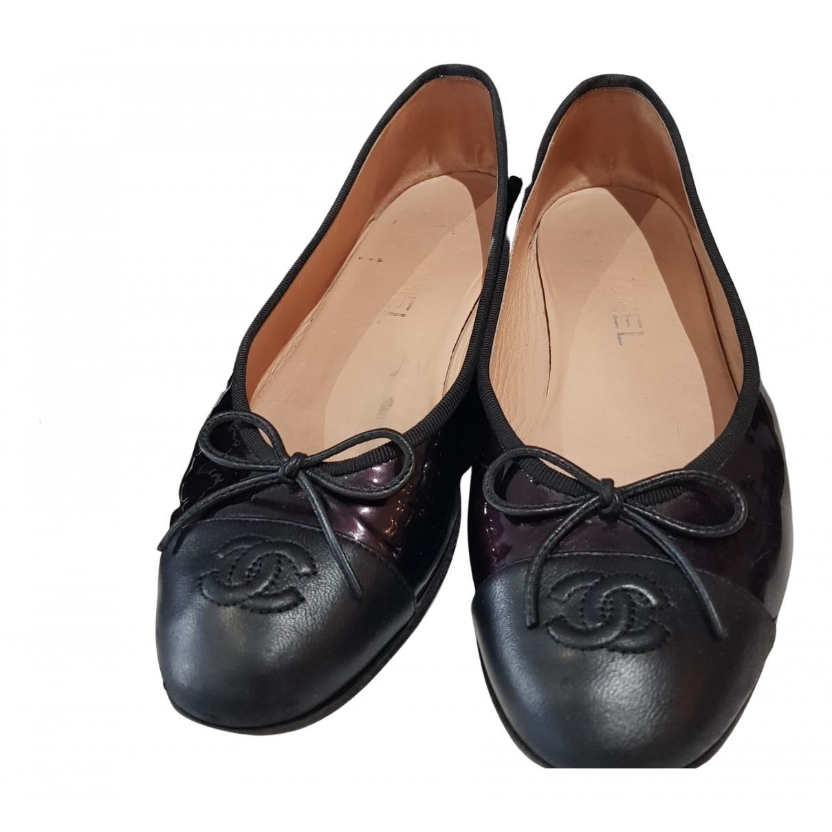 Chanel ballerinas in black patent calf leather 37 , sold with box and  dustbag . Perfect condition , Never used Pony-style calfskin ref.164758