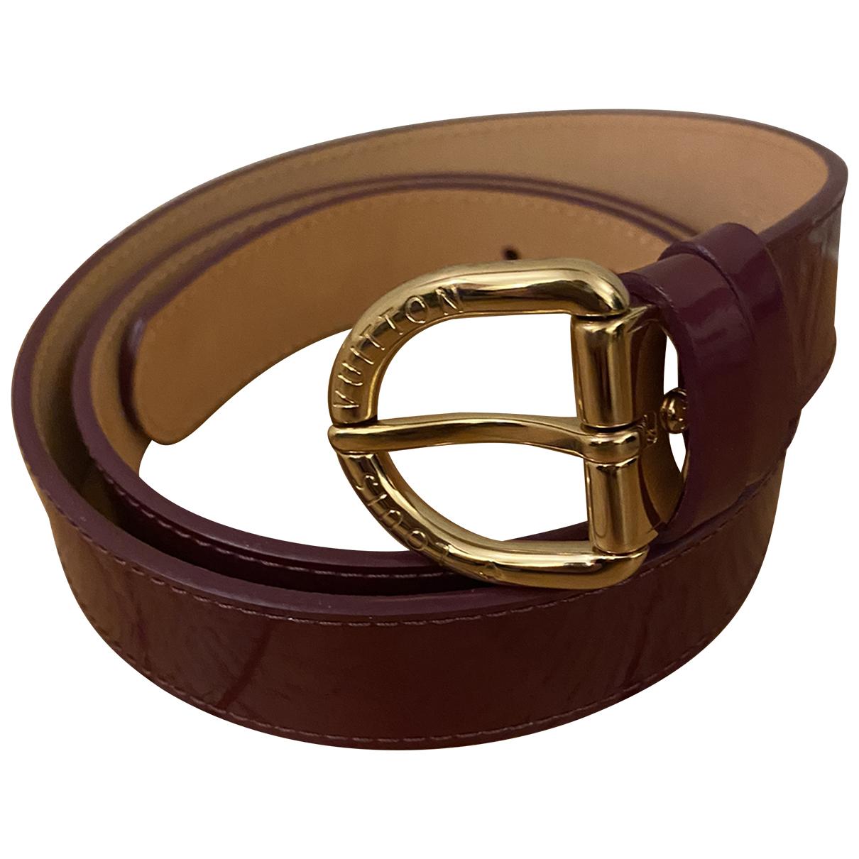 Patent leather belt Louis Vuitton Purple size 90 cm in Patent