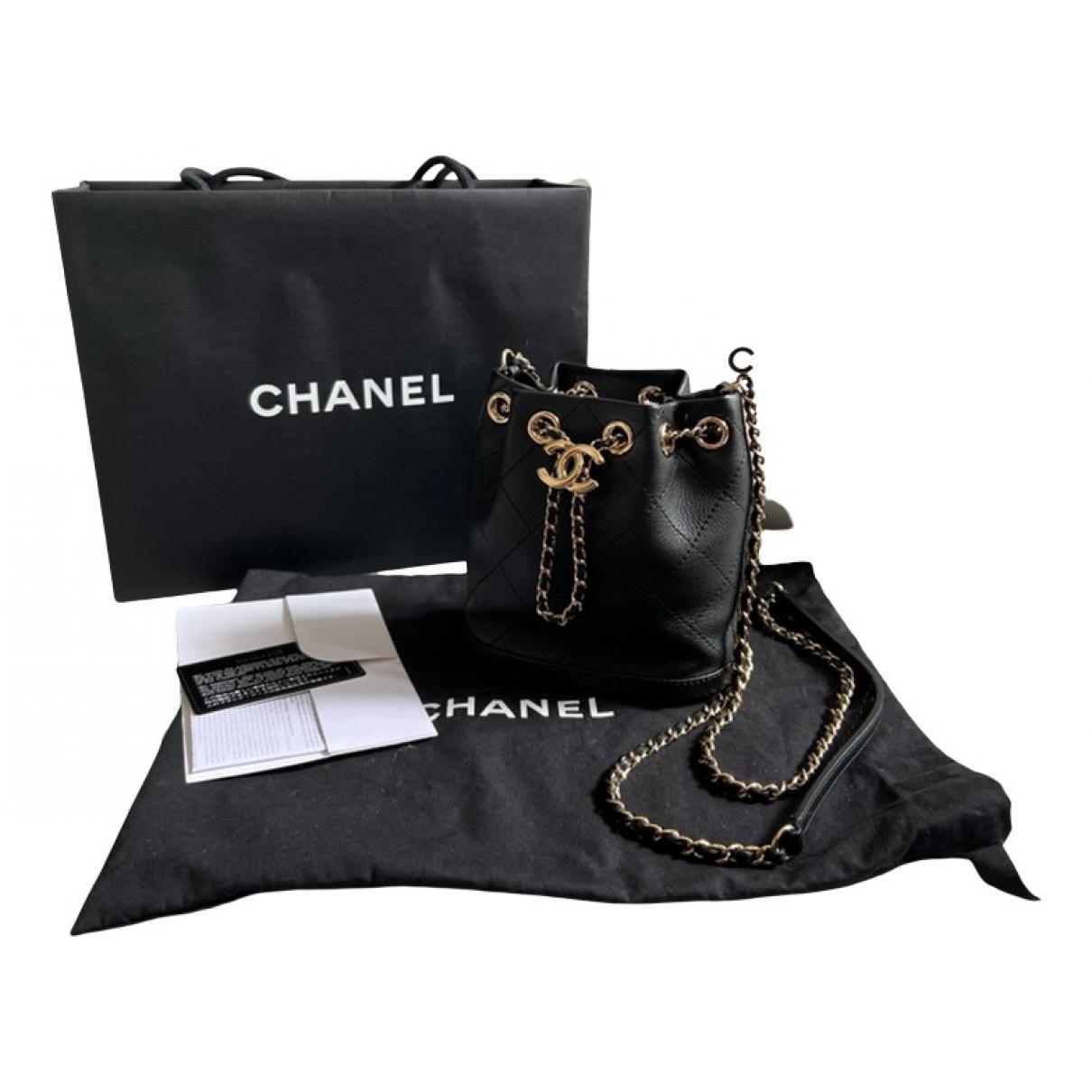 Gabrielle bucket leather crossbody bag Chanel Black in Leather - 29820981
