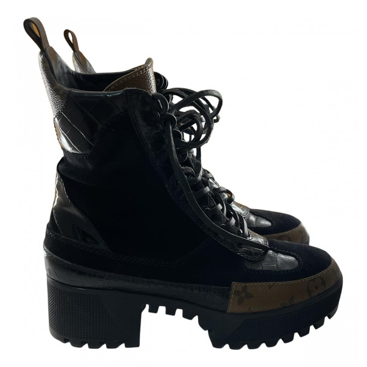 Lauréate boots Louis Vuitton Black size 5 UK in Suede - 35763621