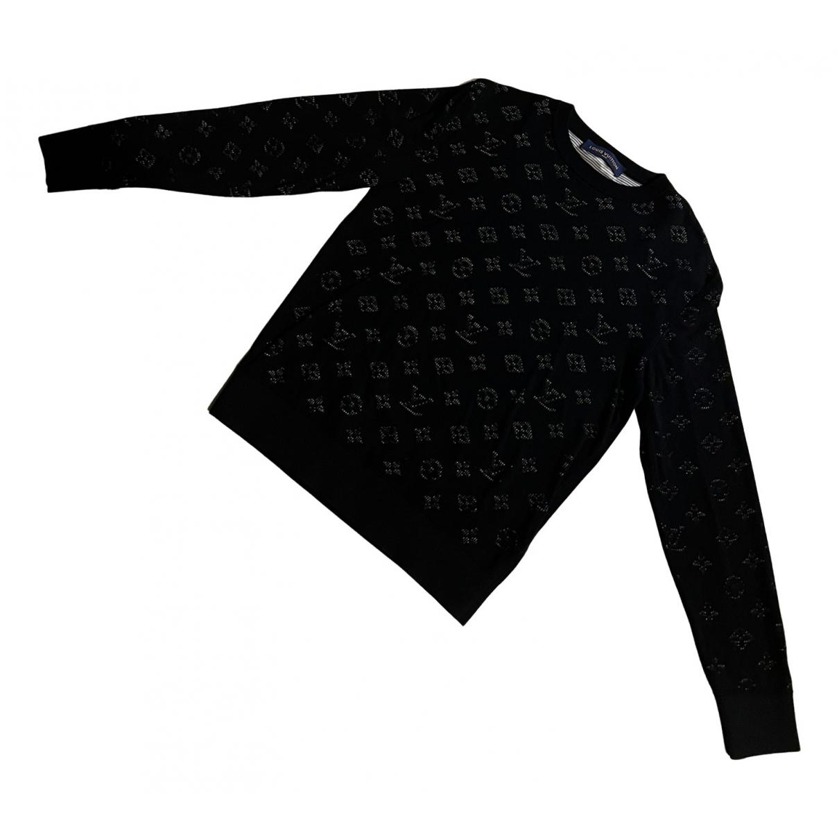 Louis Vuitton Cotton Crewneck Sweatshirt Black For Men - Clothingta