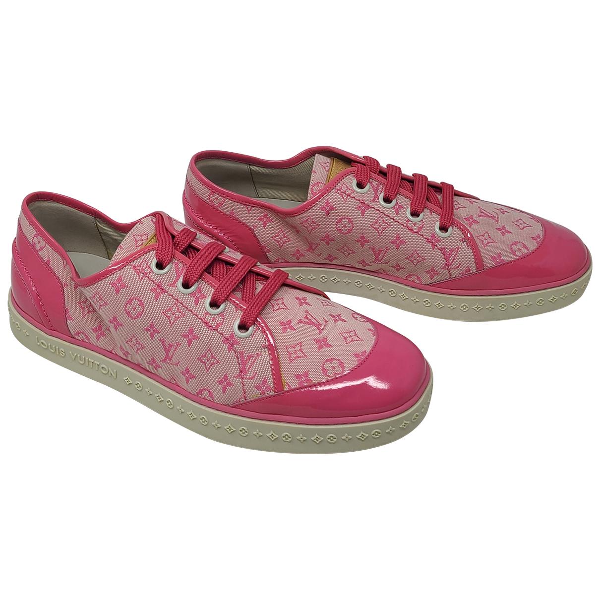 Louis Vuitton Authentic Women's Shoes Size 5 Pink Leather Sneakers Very  Clean