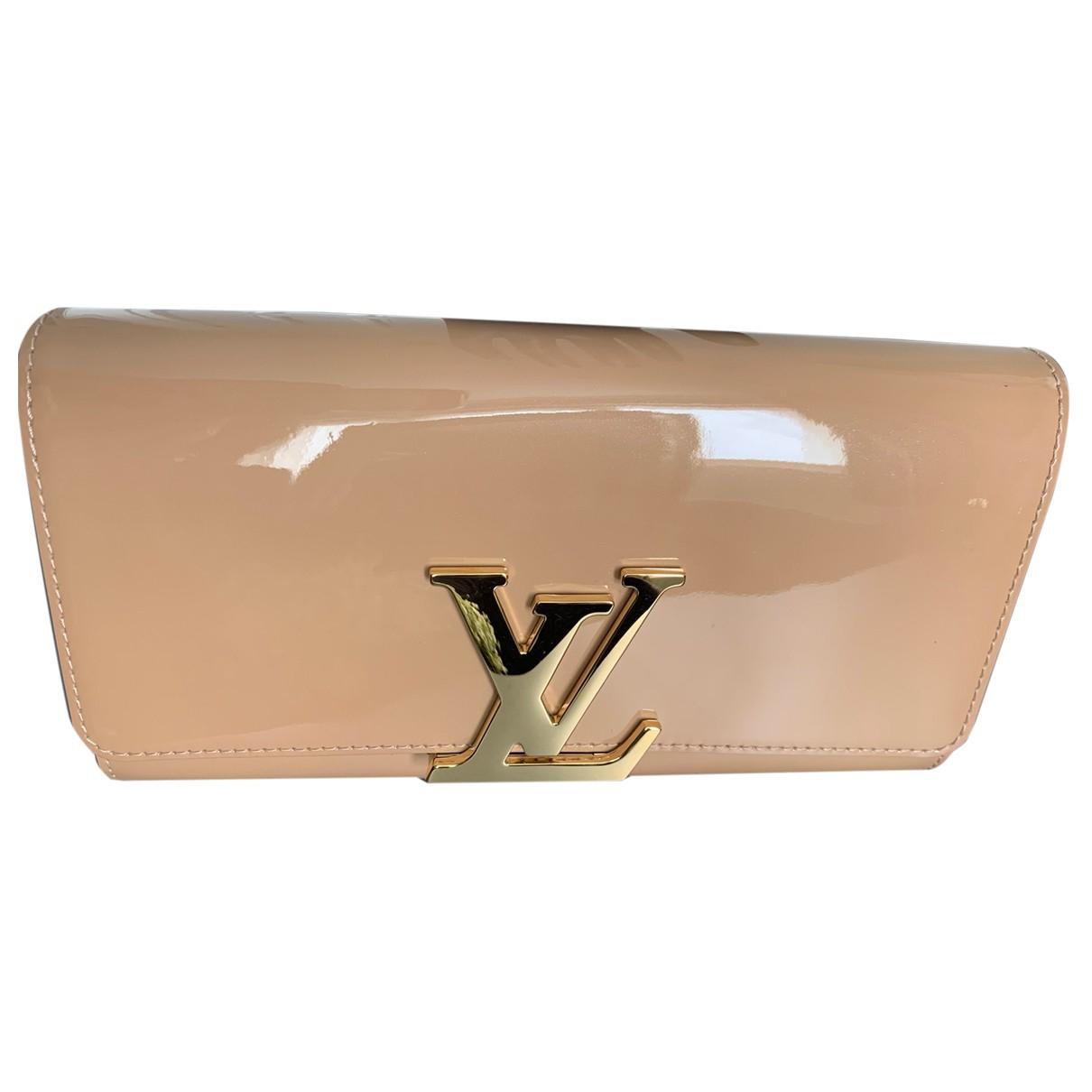 Louise patent leather clutch bag Louis Vuitton Beige in Patent leather -  23254082