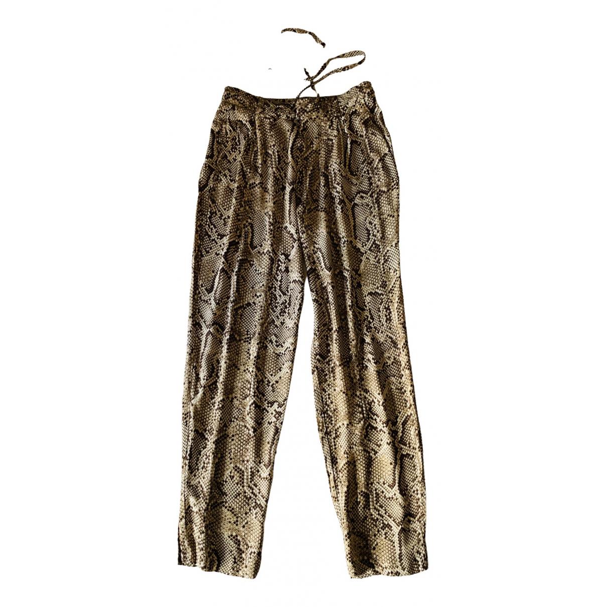 Pantalon Zara Doré taille XS International en Coton - 23505110