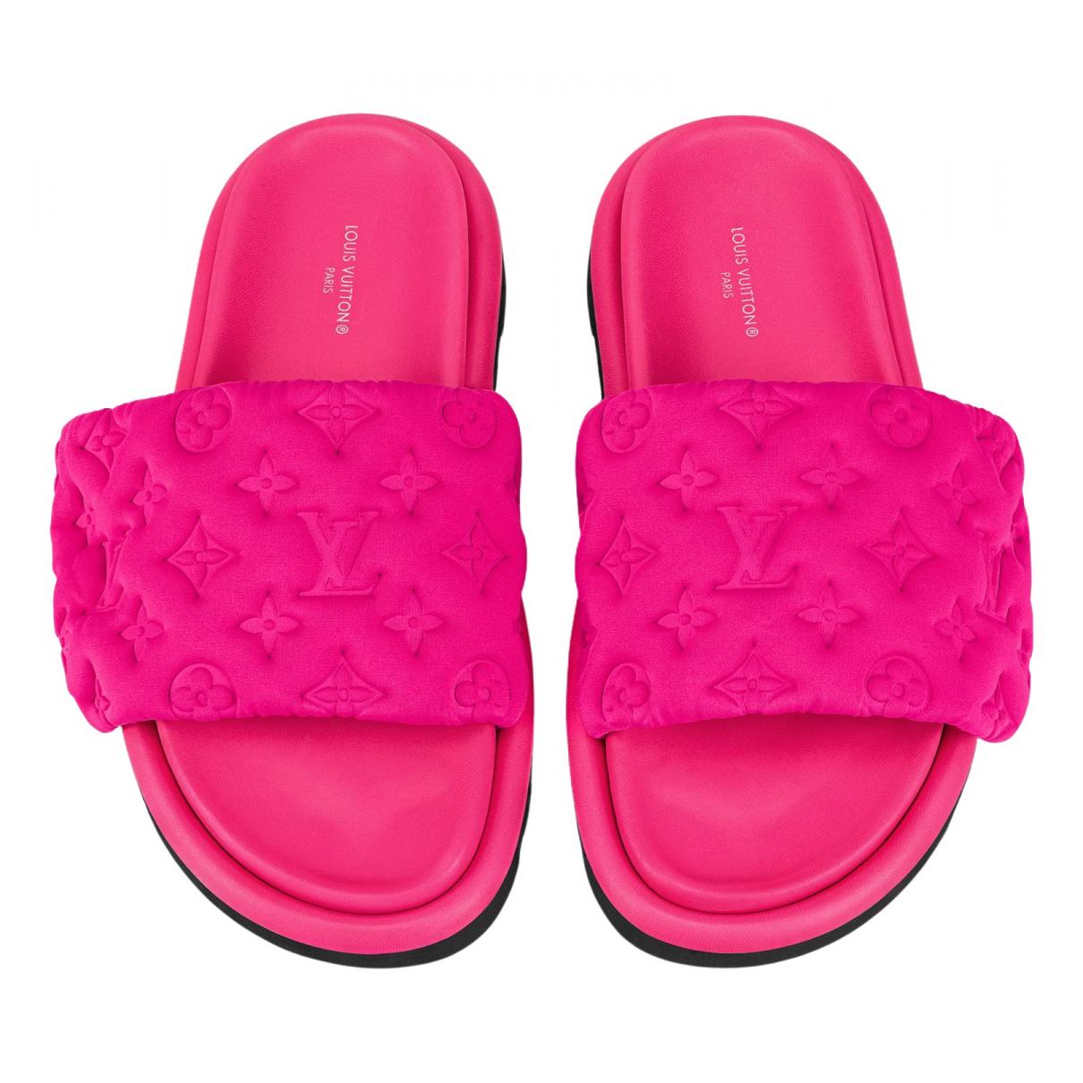 Pool pillow cloth sandal Louis Vuitton Pink size 40 EU in Cloth