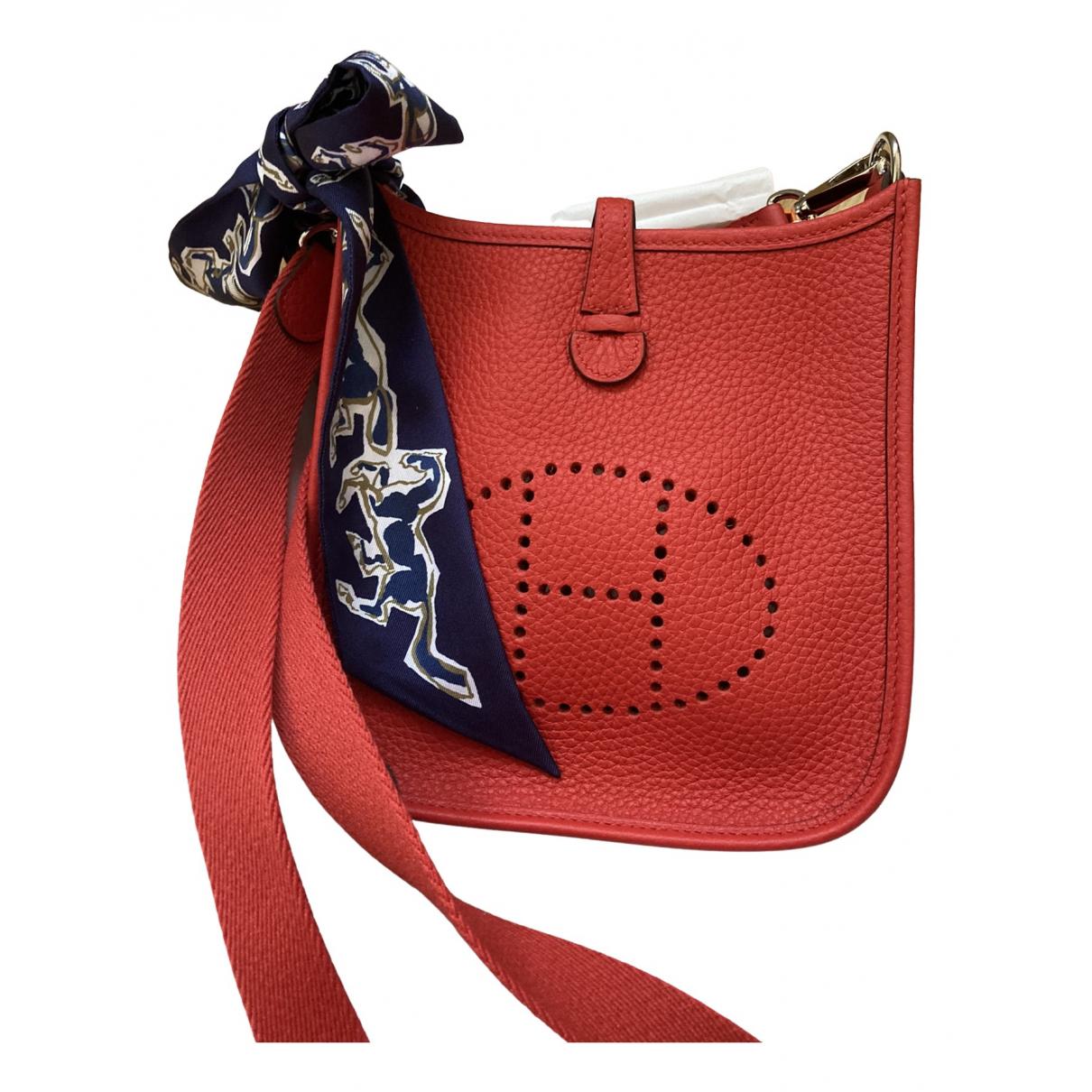 Mini evelyne leather crossbody bag Hermès Red in Leather - 23622317