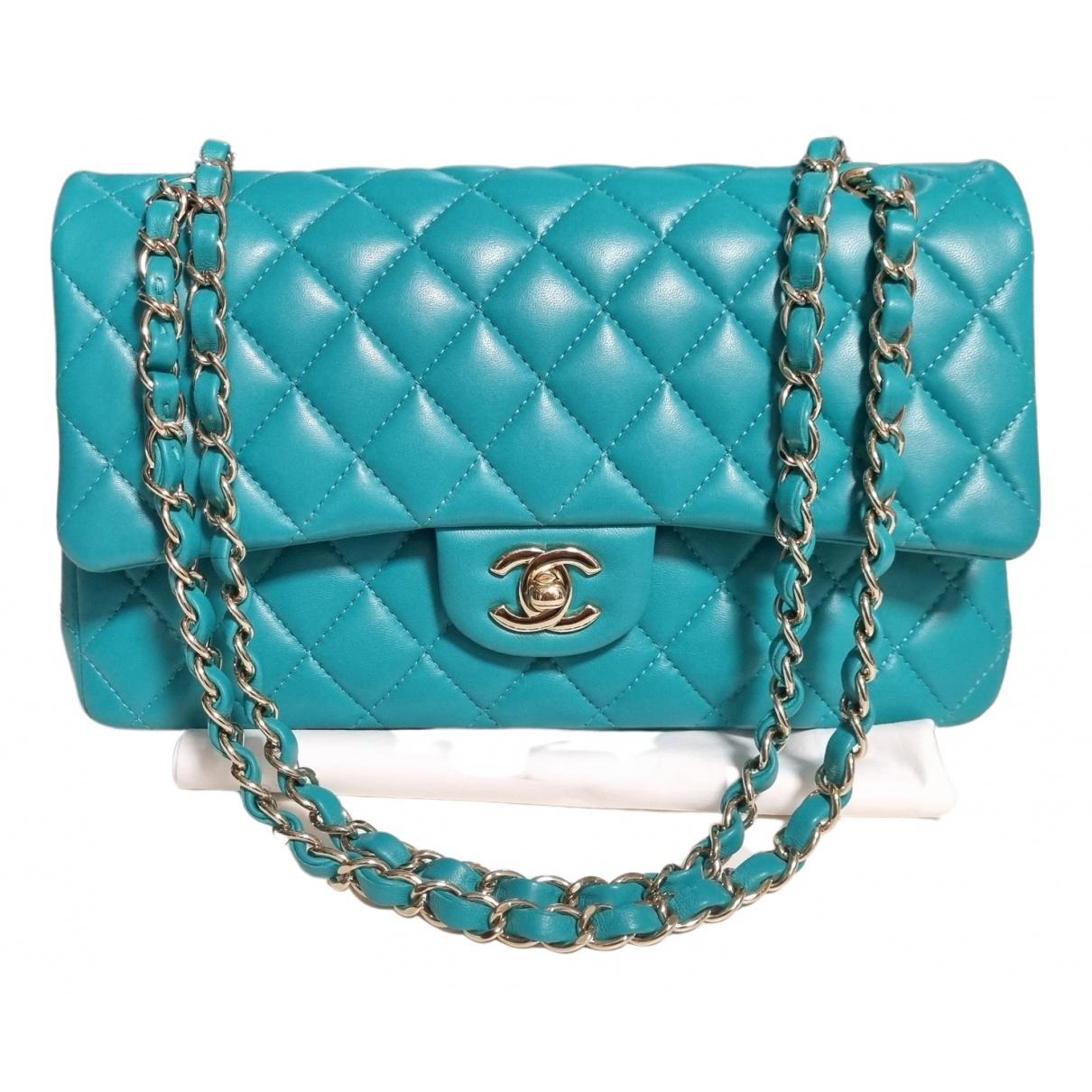 Timeless/classique leather crossbody bag Chanel Turquoise in Leather -  24130300
