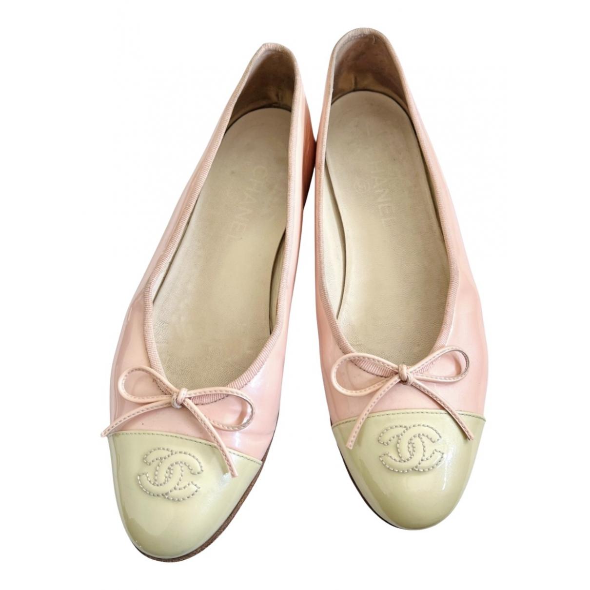 Patent leather ballet flats Chanel Pink size 39.5 EU in Patent leather -  24906250