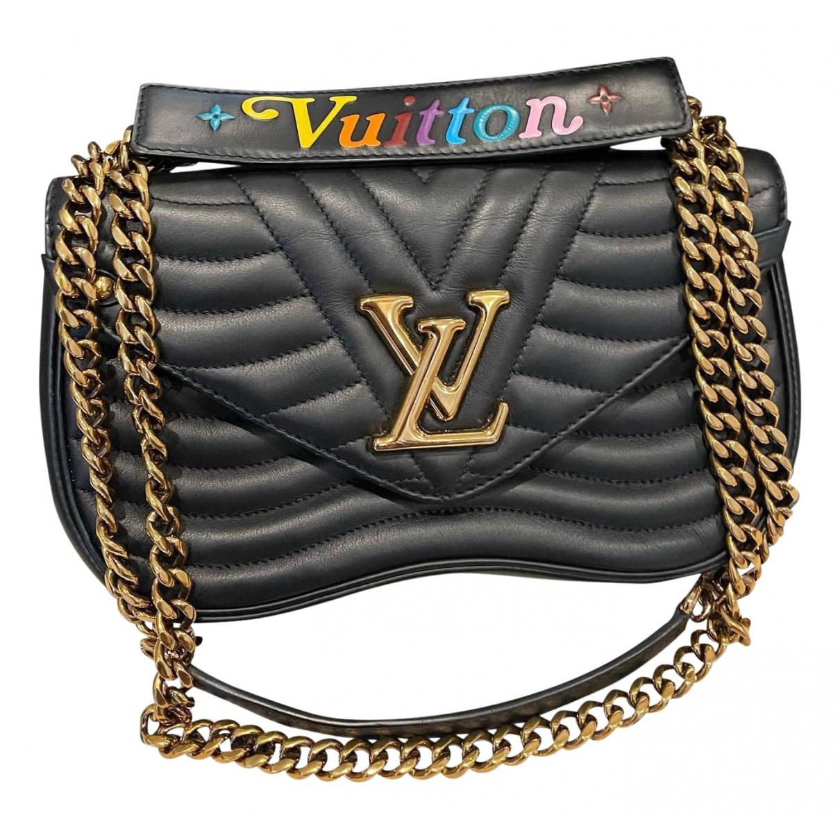 New $2850 Louis Vuitton LV Leather New Wave Chain Bag PM Black