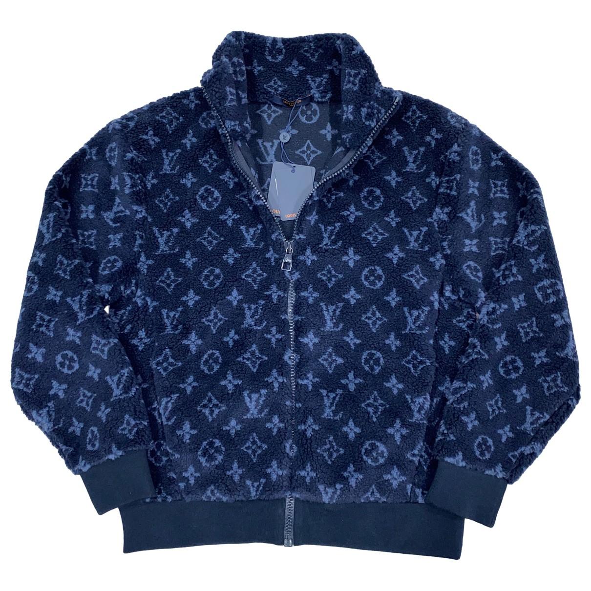 Louis Vuitton Logo Embroidered Front Zip Striped Jacket in Navy Blue Cotton  ref.957871 - Joli Closet