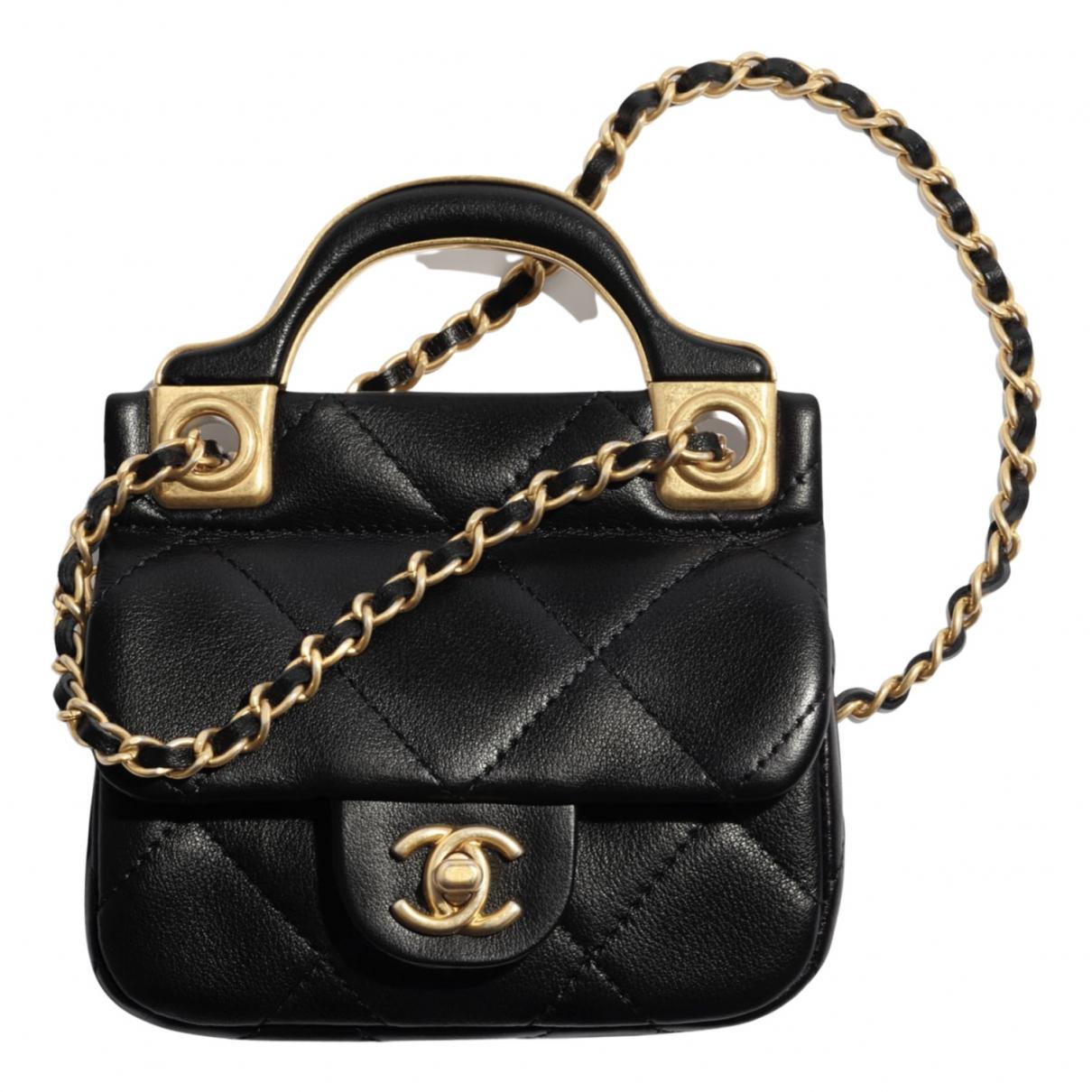 Trendy cc wallet on chain leather crossbody bag Chanel Black in Leather -  19727539
