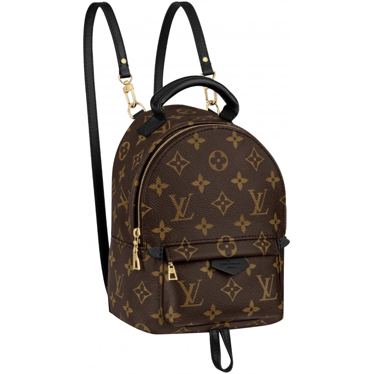 Palm springs cloth backpack Louis Vuitton Brown in Cloth - 31038981